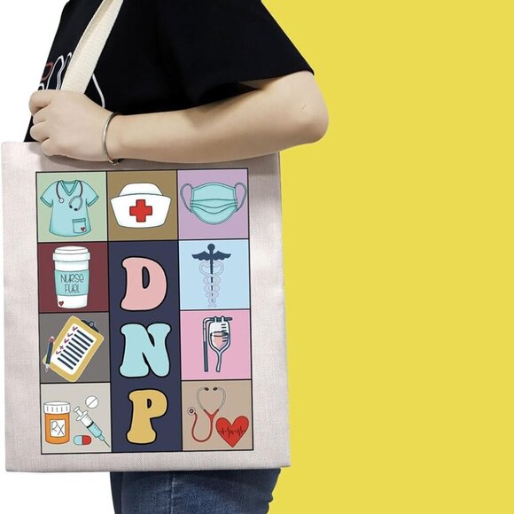 Doctor of Nursing Practice Gift Tote Waterproof Cotton Nurse Practitioner Bag - Picture 6 of 6